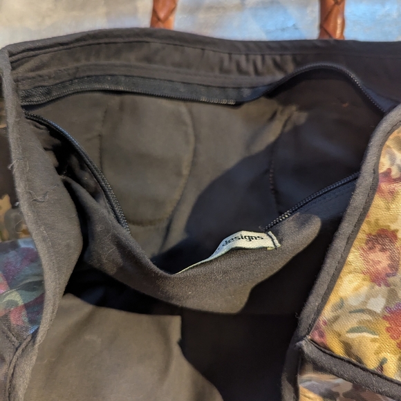 Nordic Style NYC Floral Leather Handles Bag Shopping Water Proof Zip - Picture 10 of 12